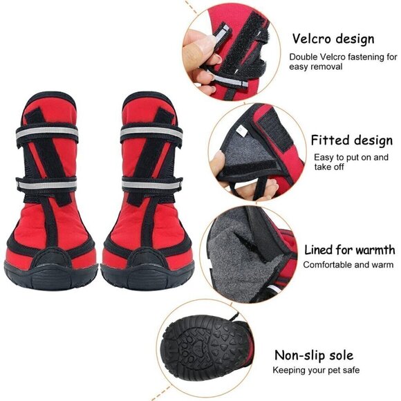 ⭐HOST PICK⭐Payanwin Dog Boots-Waterproof/Non-Slip/Lined Winter Dog Shoes, Size S - Picture 2 of 7